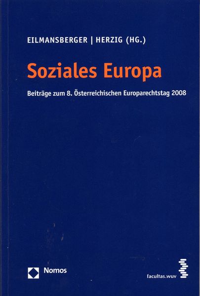 Titelbild des Buches "Soziales Europa"