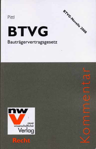 Titel des Buches "BTVG - Bauträgervertragsgesetz"