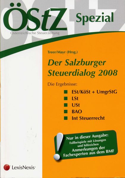 Titelbild der Zeitschrift "Der Salzburger Steuerdialog 2008"
