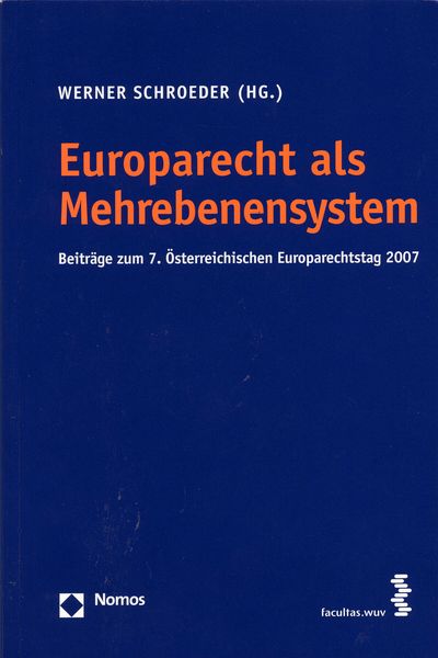 Titelbild des Buches "Europarecht als Mehrebenensystem"