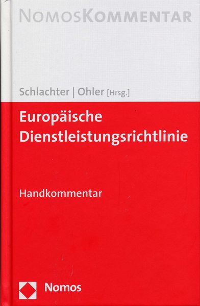 Titelbild des Buches "Europäische Dienstleistungsrichtlinie"