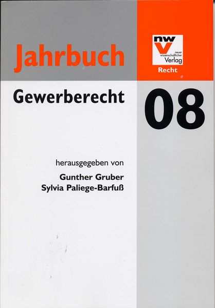 Titelbild des Buches "Jahrbuch Gewerberecht 08"